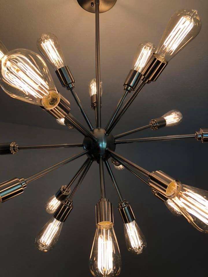 Modern chandelier installed by Brandon Blais Electric, Vero Beach FL