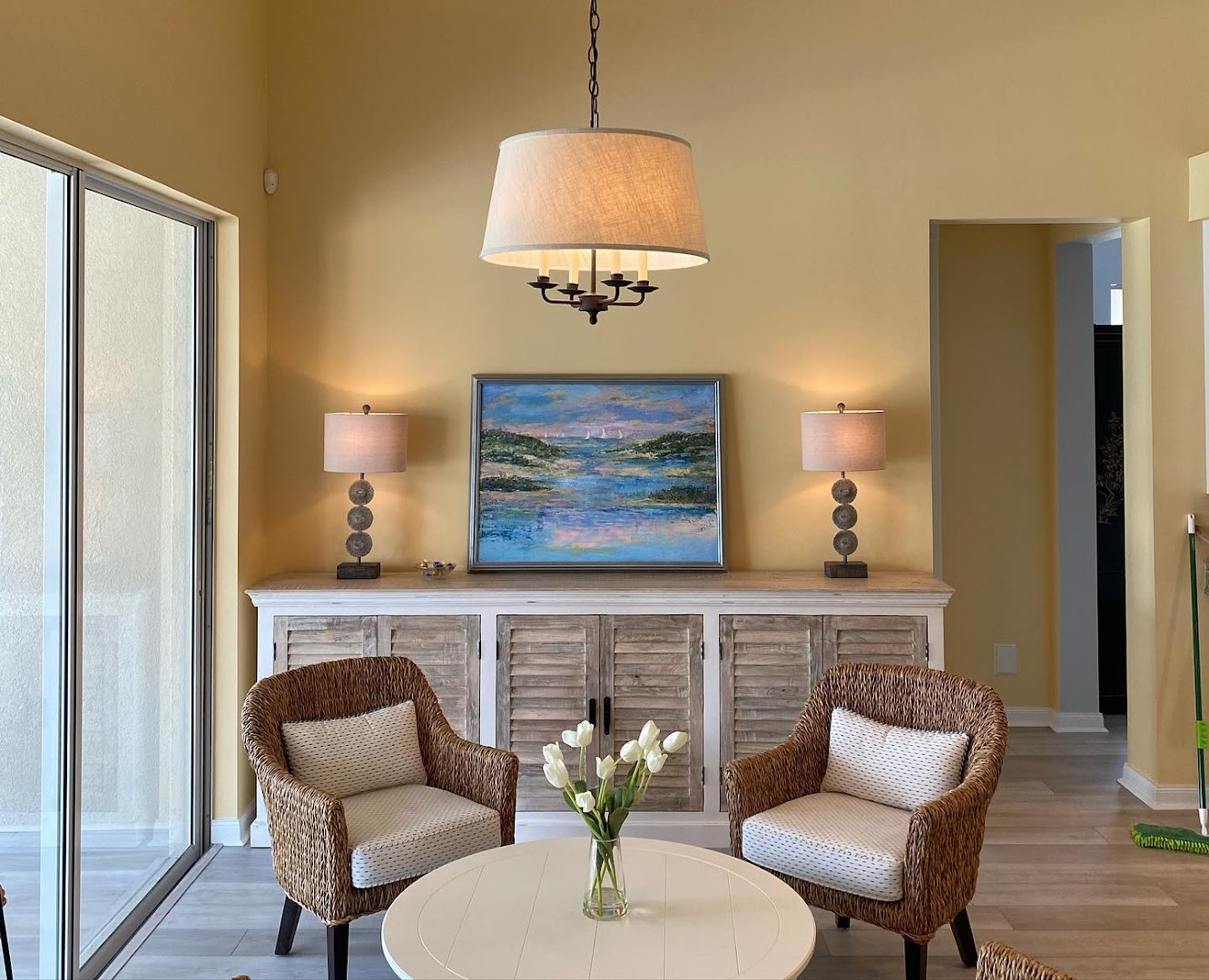Interior pendant lighting installed in a living space, Vero Beach FL